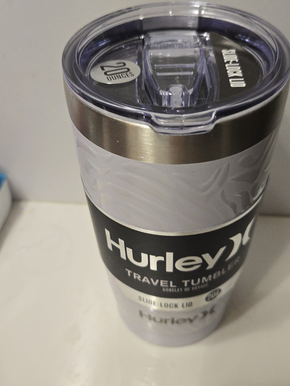 Hurley Travel Tumbler in Light Gray and Silver